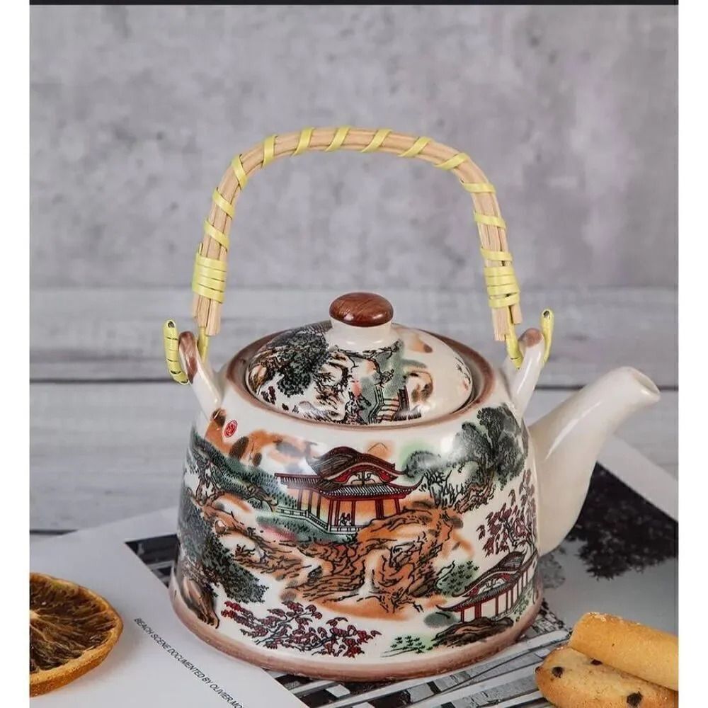 Chinese ceramic tea pot with strainer